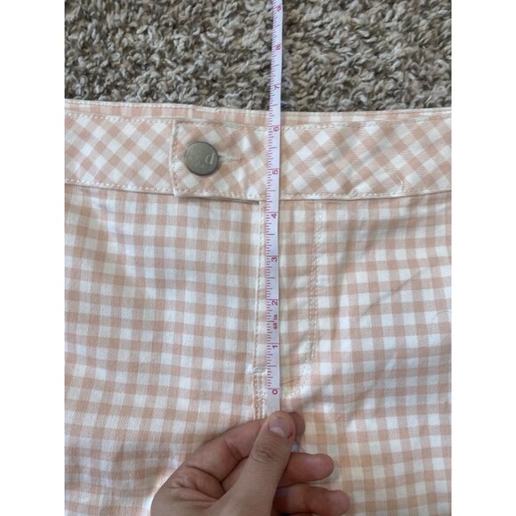 ⭐ 3/$15 Vintage Y2K D Jeans Size 14 Pink White Plaid Shorts - Picture 7 of 8